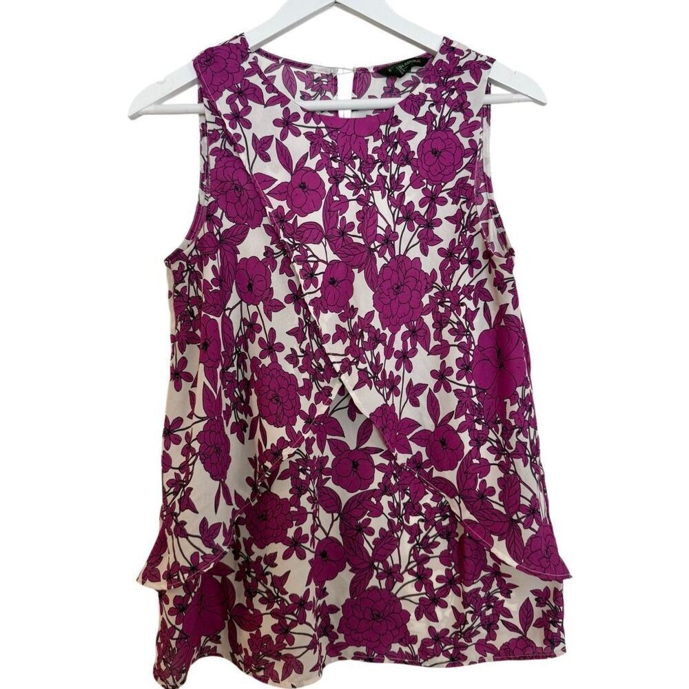 Banana Republic pink floral crewneck layered front tank size small - Picture 8 of 8